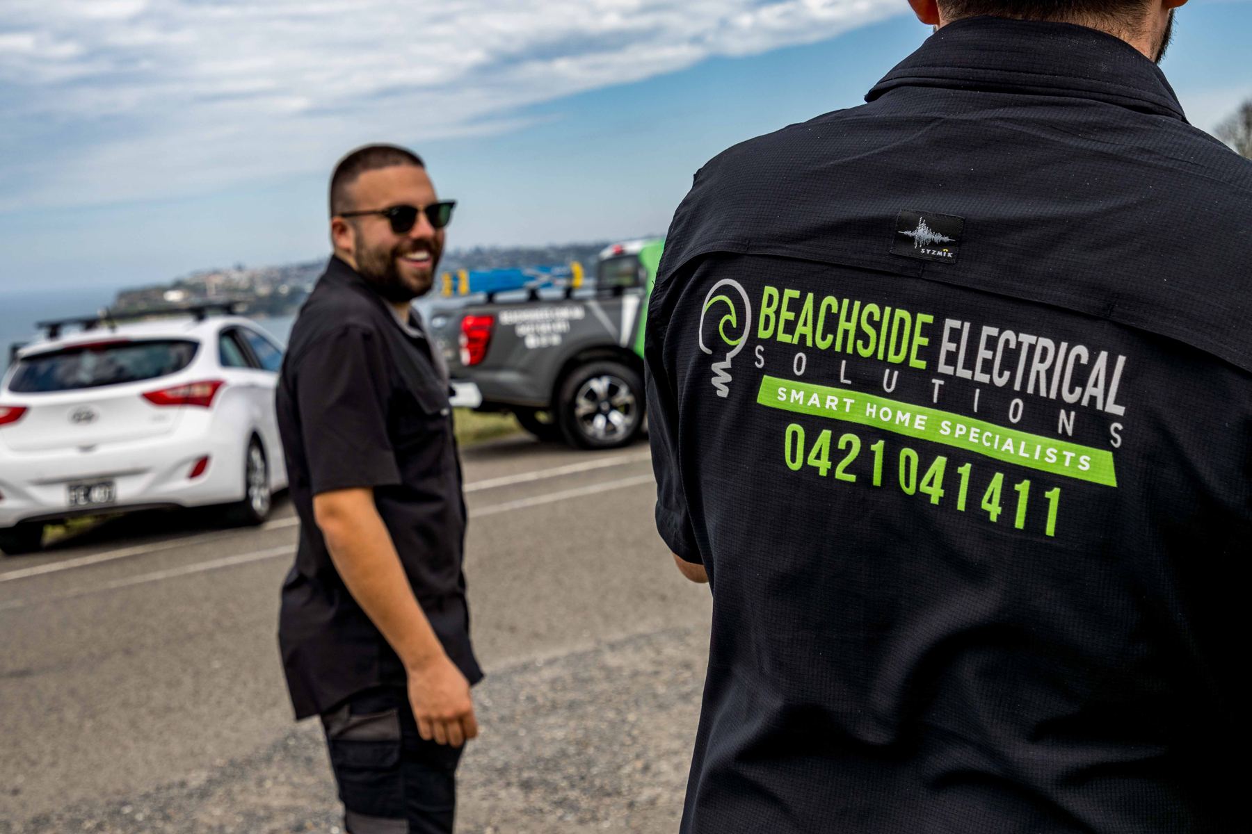 Beachside Electrical team members on site
