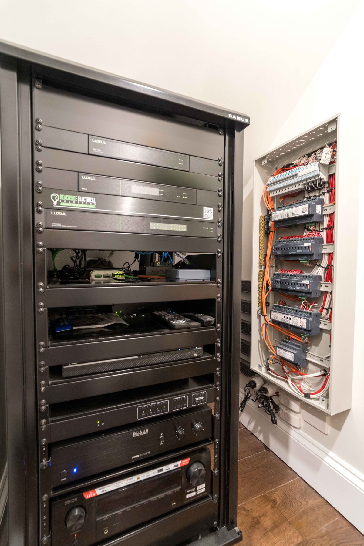 Rack and lighting panel built to a BSES system design