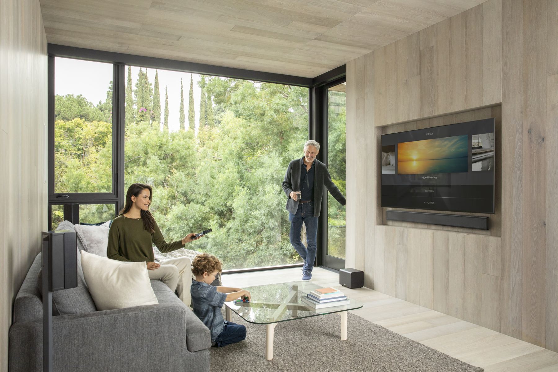 Family living room controlled by Savant