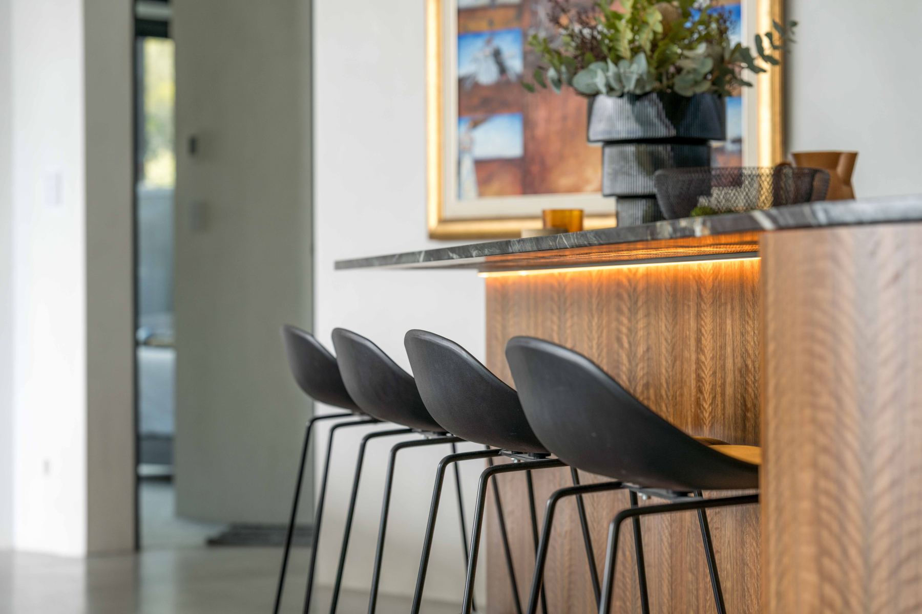 Island bench with under-bench LED