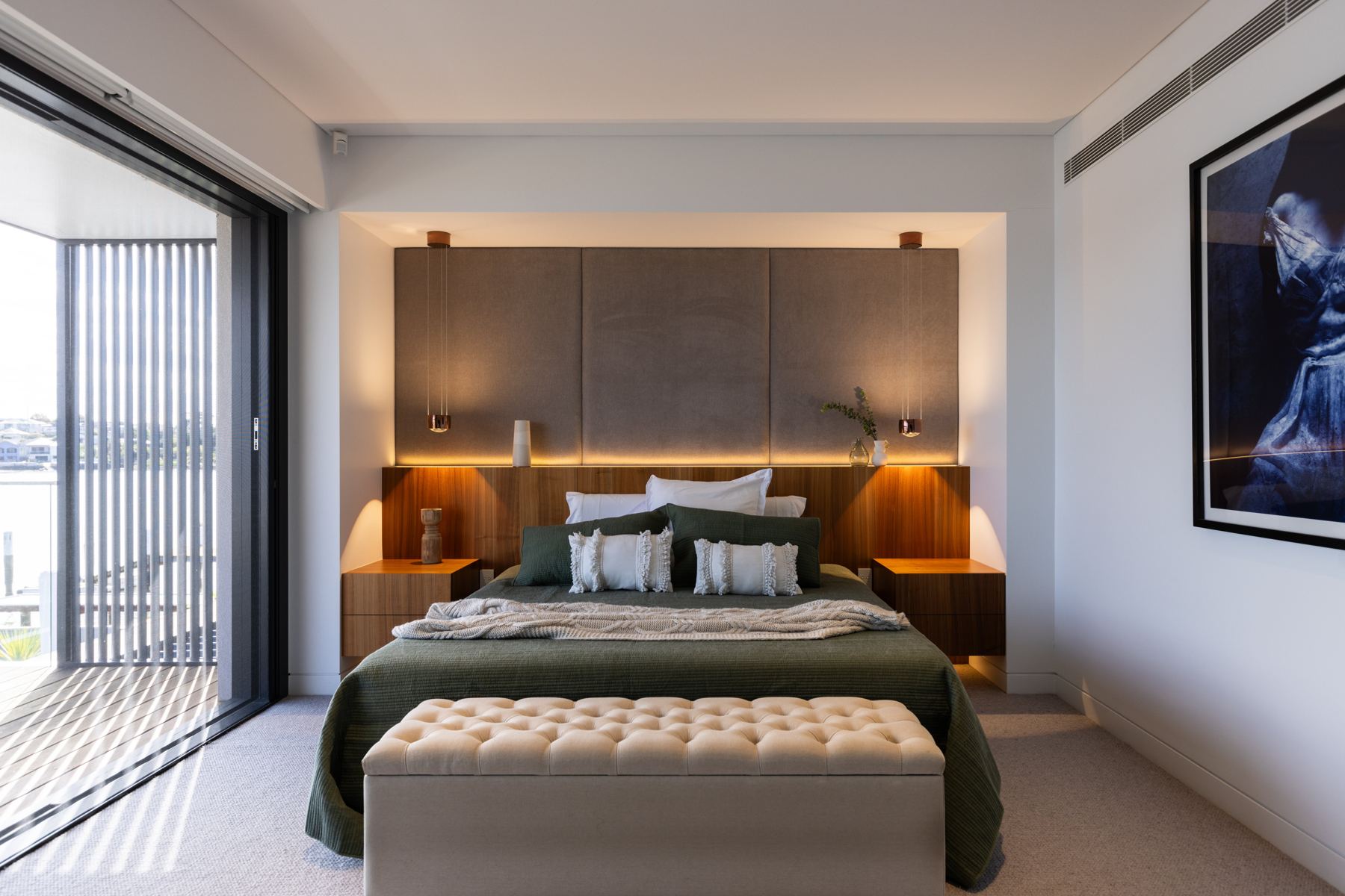 Master bedroom headboard lighting